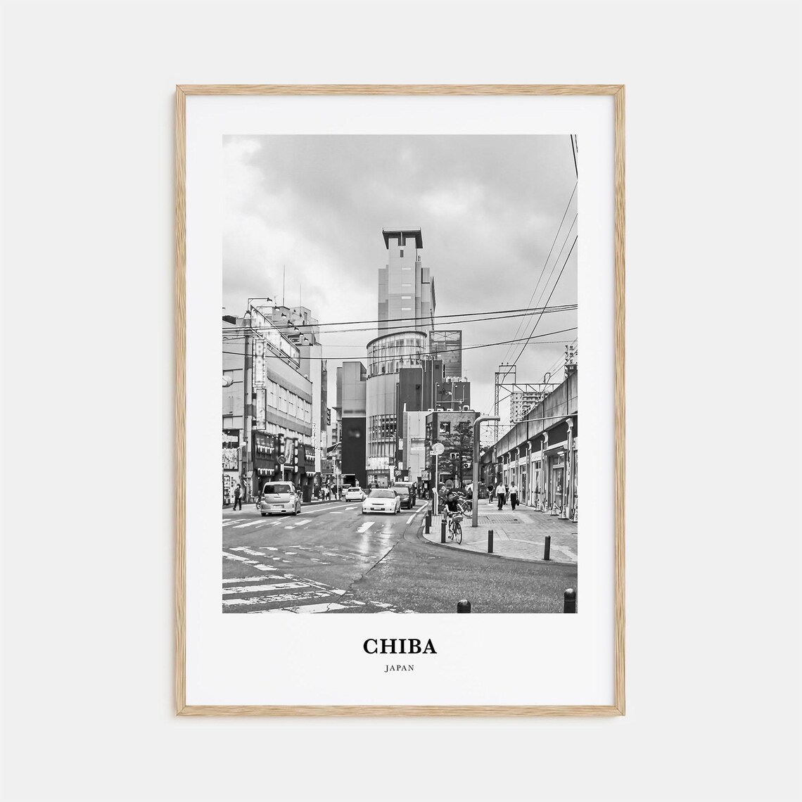 Chiba Japan Modern City Street Scene with Tall Tower Views Poster