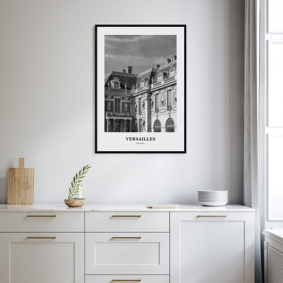 Versailles France Monochrome Palace Royal Architecture Art Poster - Image 2