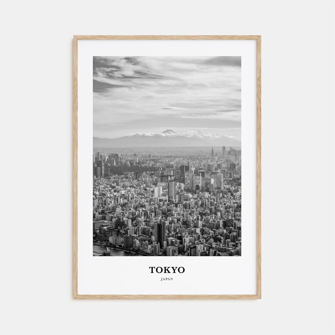Tokyo Aerial Cityscape Mount Fuji Skyline Japan Travel Poster