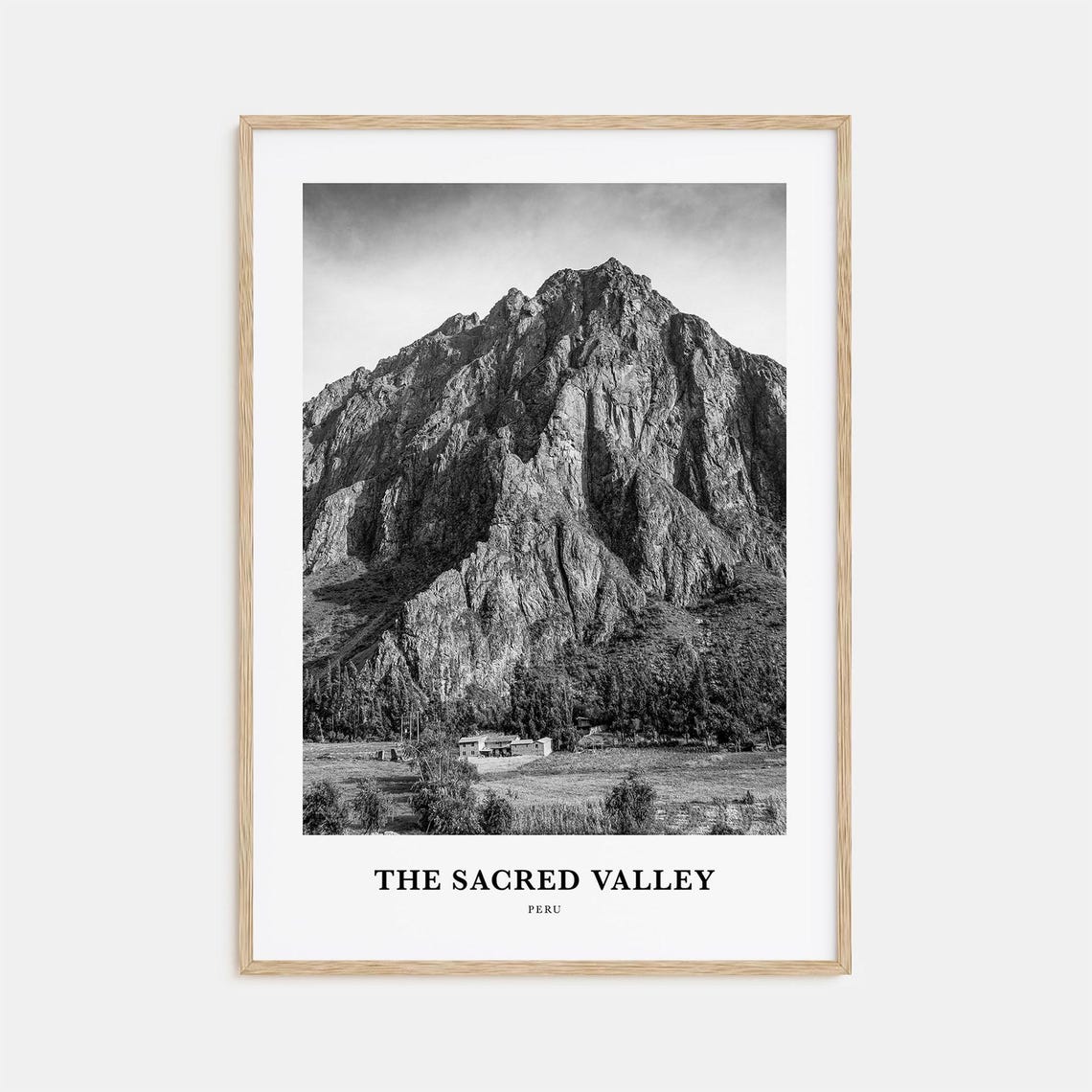 The Sacred Valley Peru Rugged Andean Peak Black and White Poster
