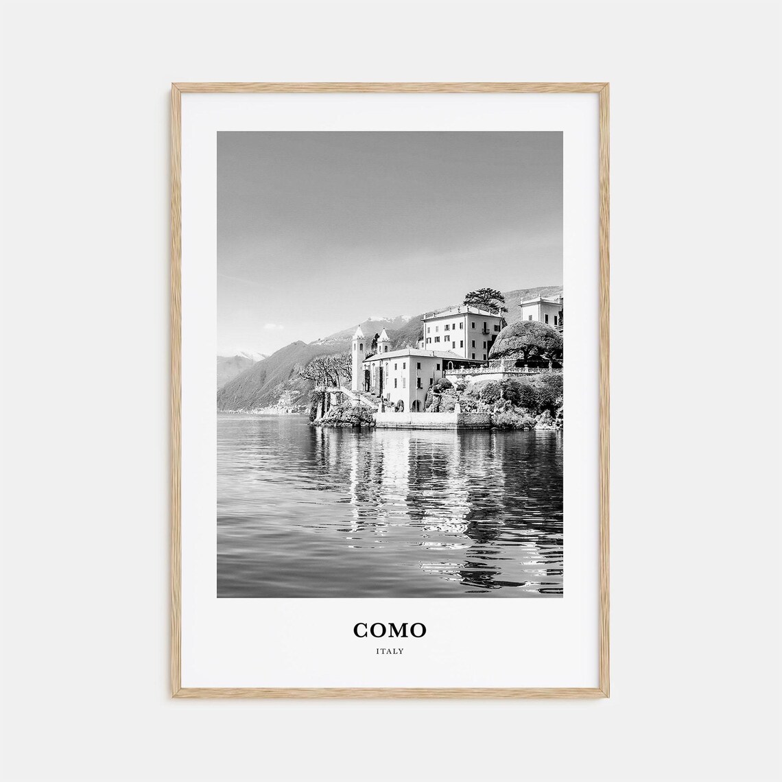 Lake Como Italy Lakeside Village and Church Waterfront Poster