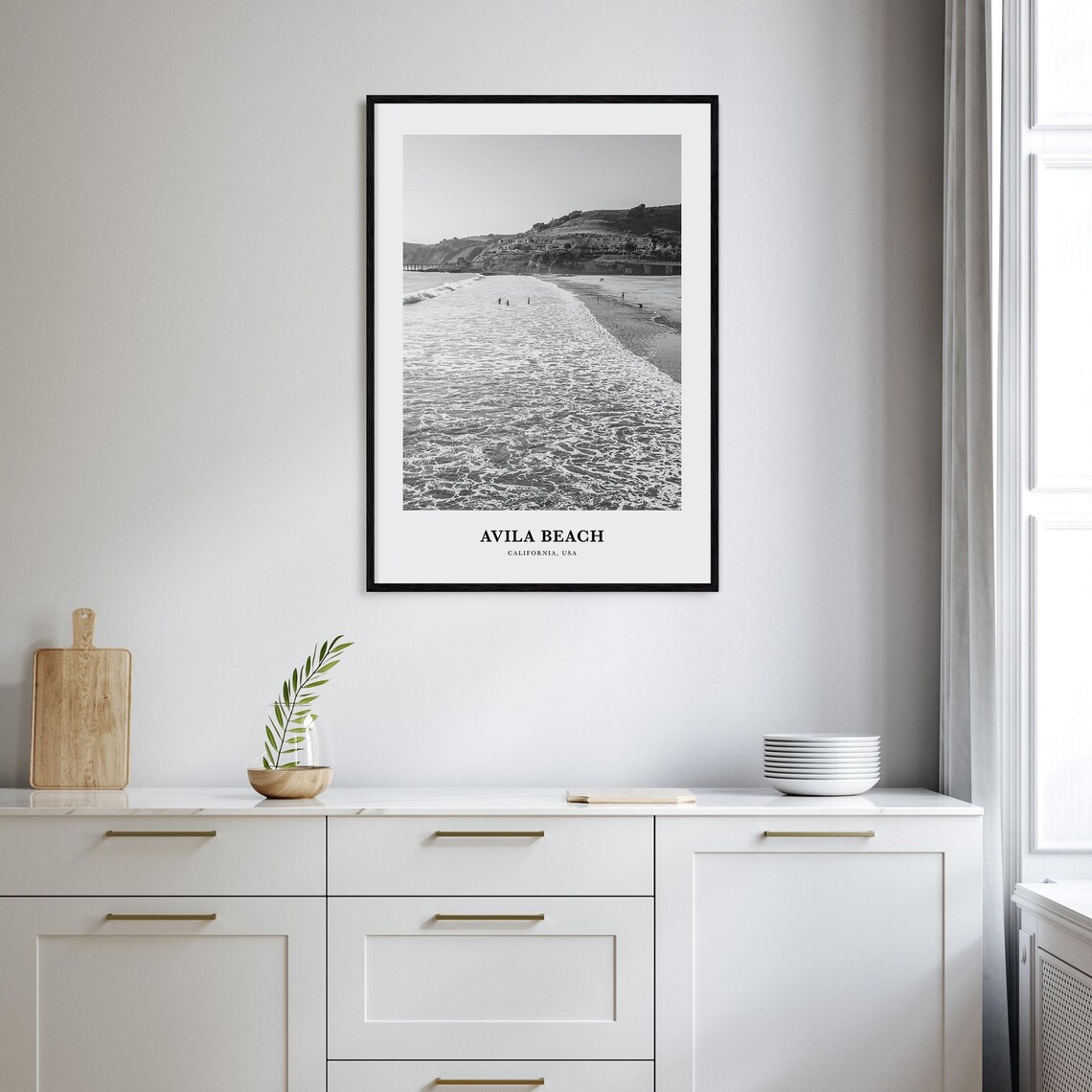 Avila Beach California Surf Beach Aerial Minimalist Wall Art - Image 2