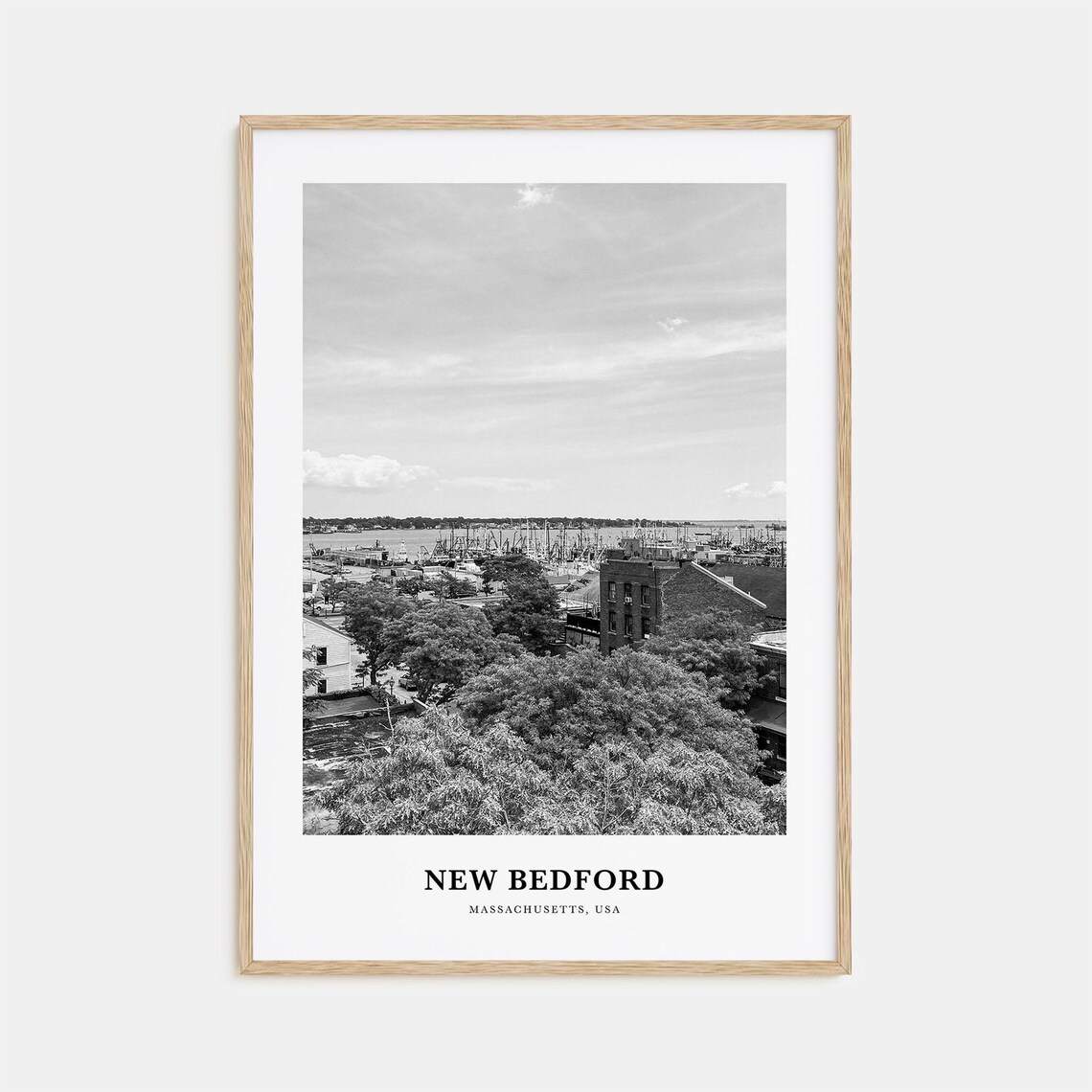 New Bedford Massachusetts Fishing Harbor Aerial Photo Poster