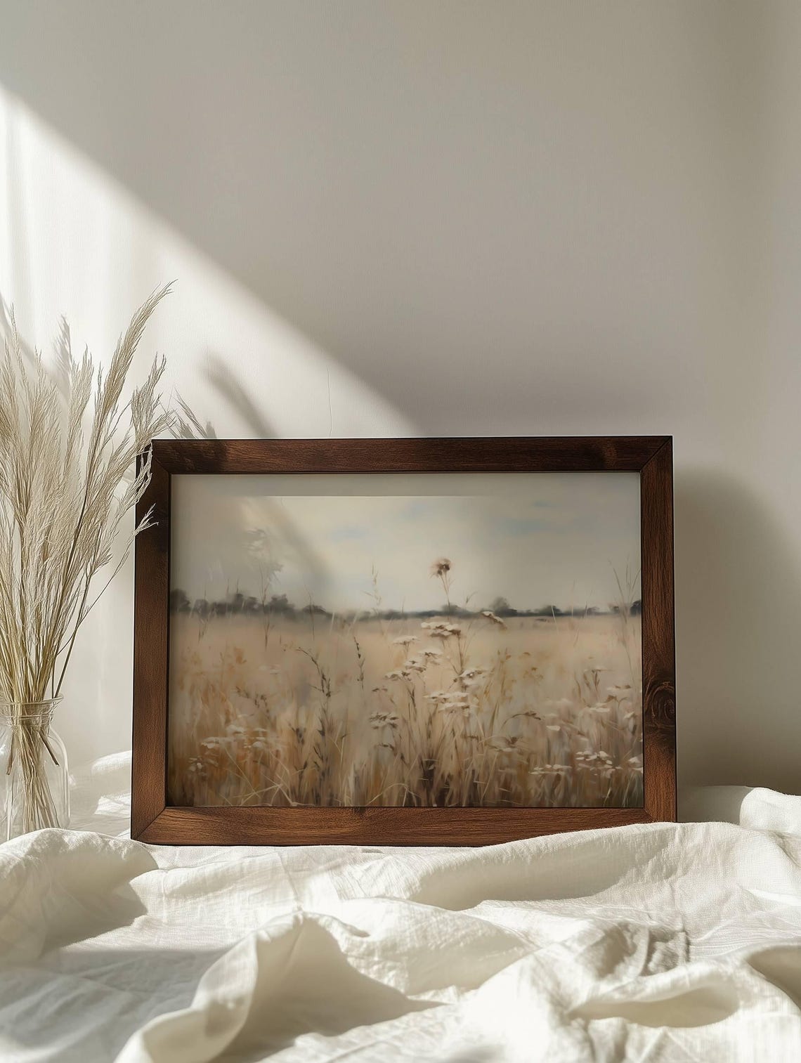 English Meadow Painting Tall Grass And White Wildflowers Poster - Image 6