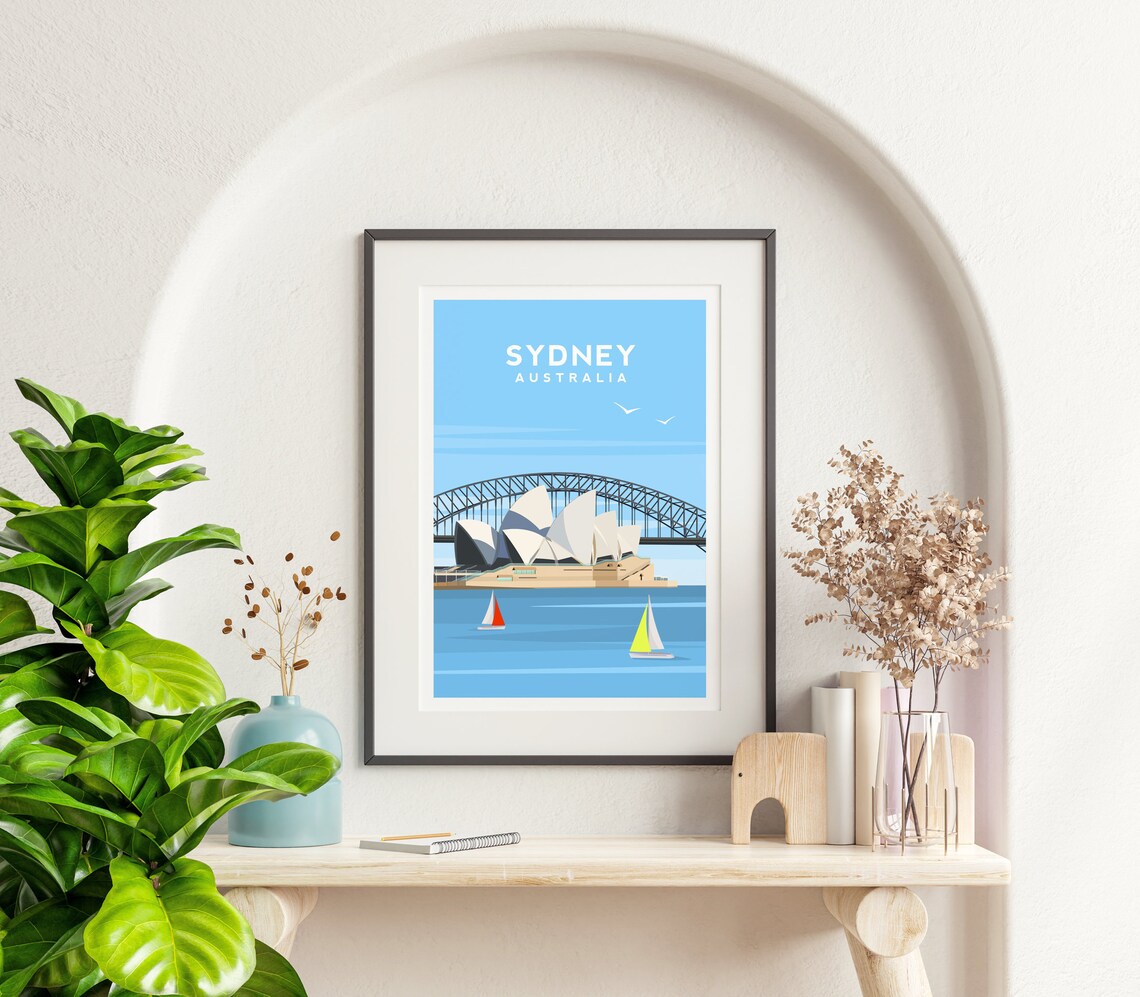 Sydney Travel Poster, Opera House Harbour Bridge - Image 2
