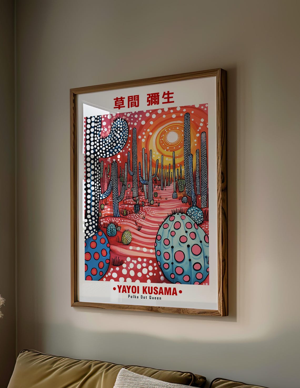 Yayoi Kusama Polka Dot Queen Cactus Desert Sunset Art Poster - Image 2