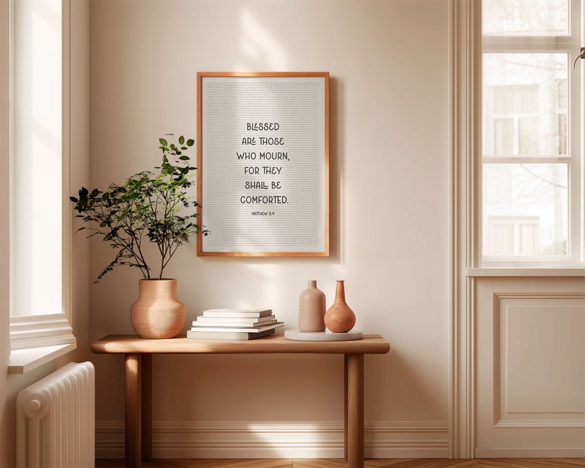 Matthew 5 4 Blessed Are Those Who Mourn Comforting Scripture Poster - Image 3