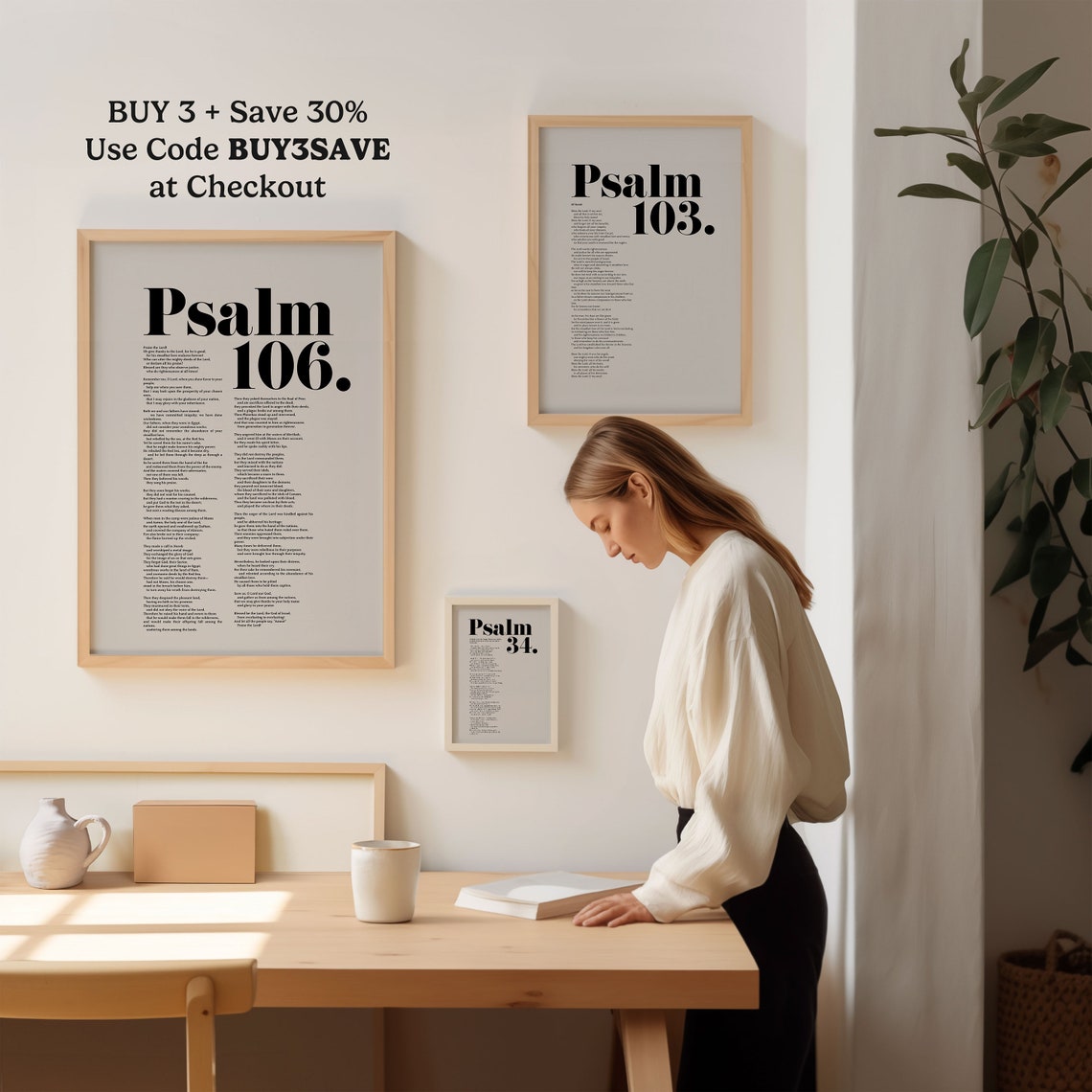 Psalm 106 Give Thanks To The Lord Full Text Bold Bible Verse Wall Art - Image 2