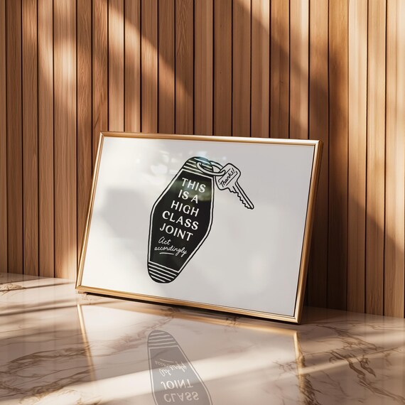 This Is A High Class Joint Vintage Motel Key Tag Funny Poster