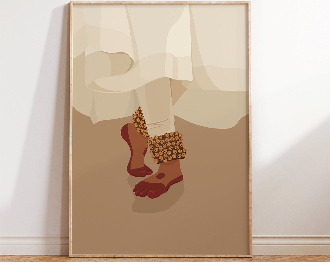 Kathak Dancer Feet Art Print, Desi South Asian Dance