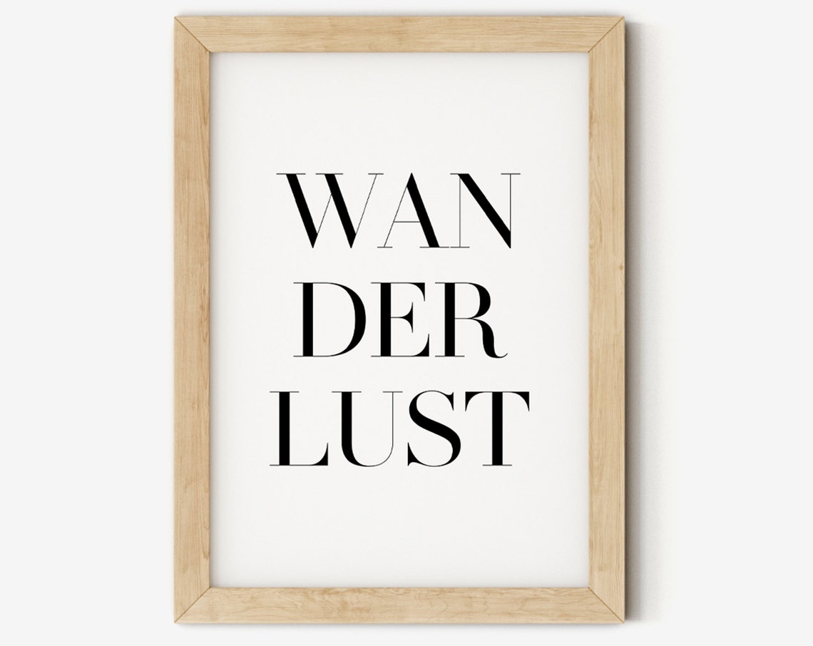 Wanderlust Stacked Typography Poster for Travel Lovers Wall Decor