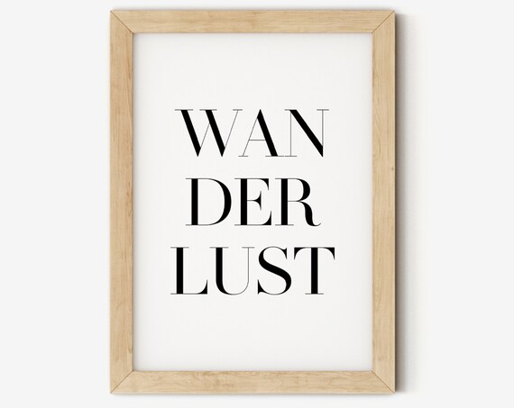 Wanderlust Stacked Typography Poster for Travel Lovers Wall Decor