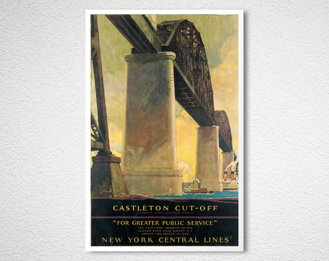 Castleton Cut Off New York Central Lines Hudson Bridge Poster - Image 2
