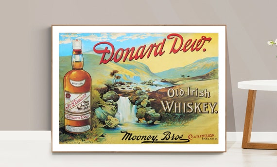 Donard Dew Old Irish Whisky Vintage Fooddrink Poster Poster Paper Or Print Gift Idea Wall Decor