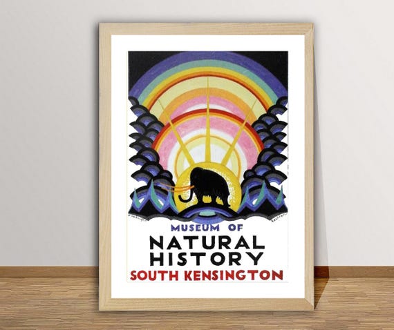 Museum Of Natural History South Kensington United Kingdom Vintage Travel Poster Travel Memories Poster Gift Idea Wall Decor