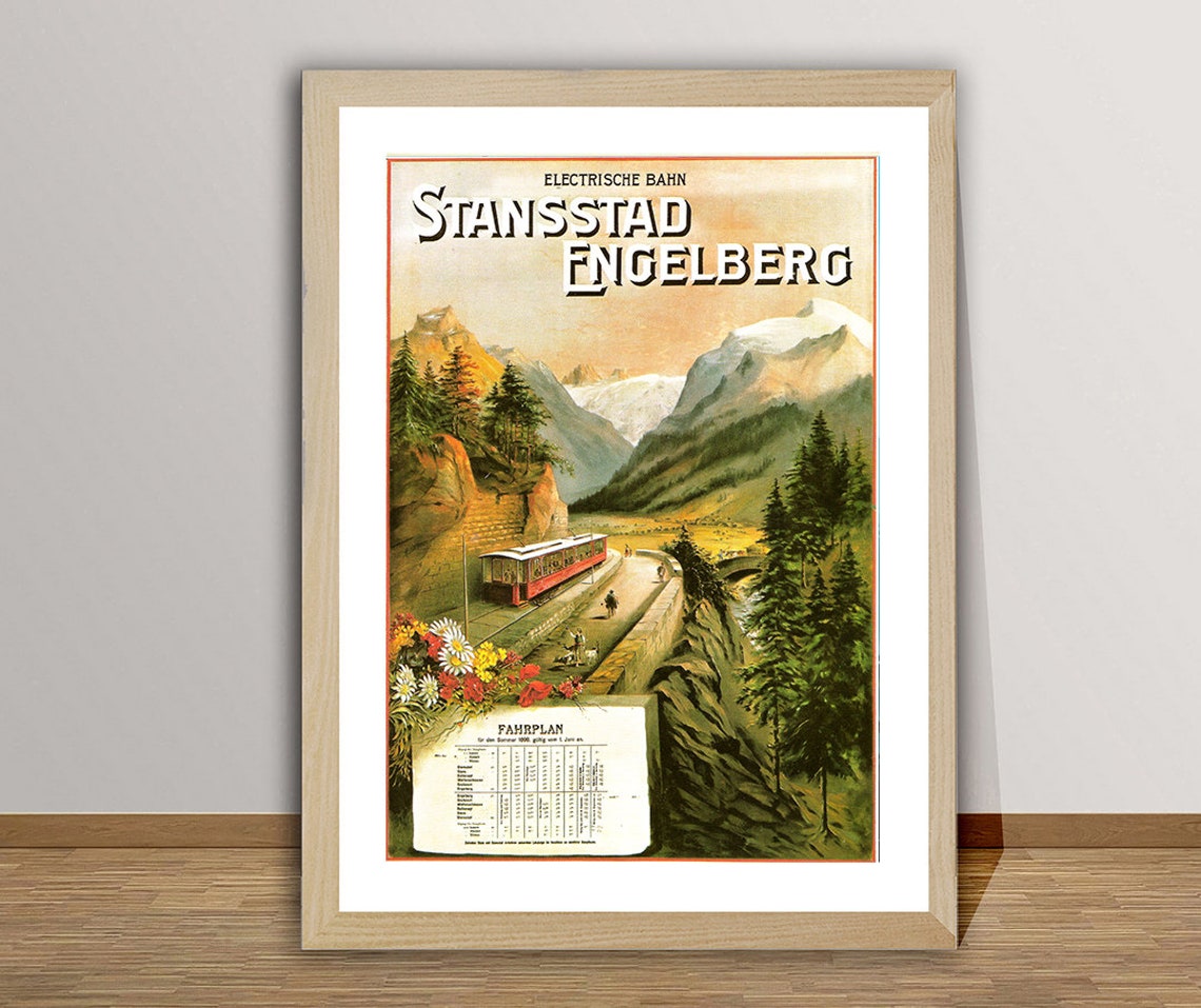 Stansstad Engelberg Electric Railway Alpine Train Travel Poster - Image 2