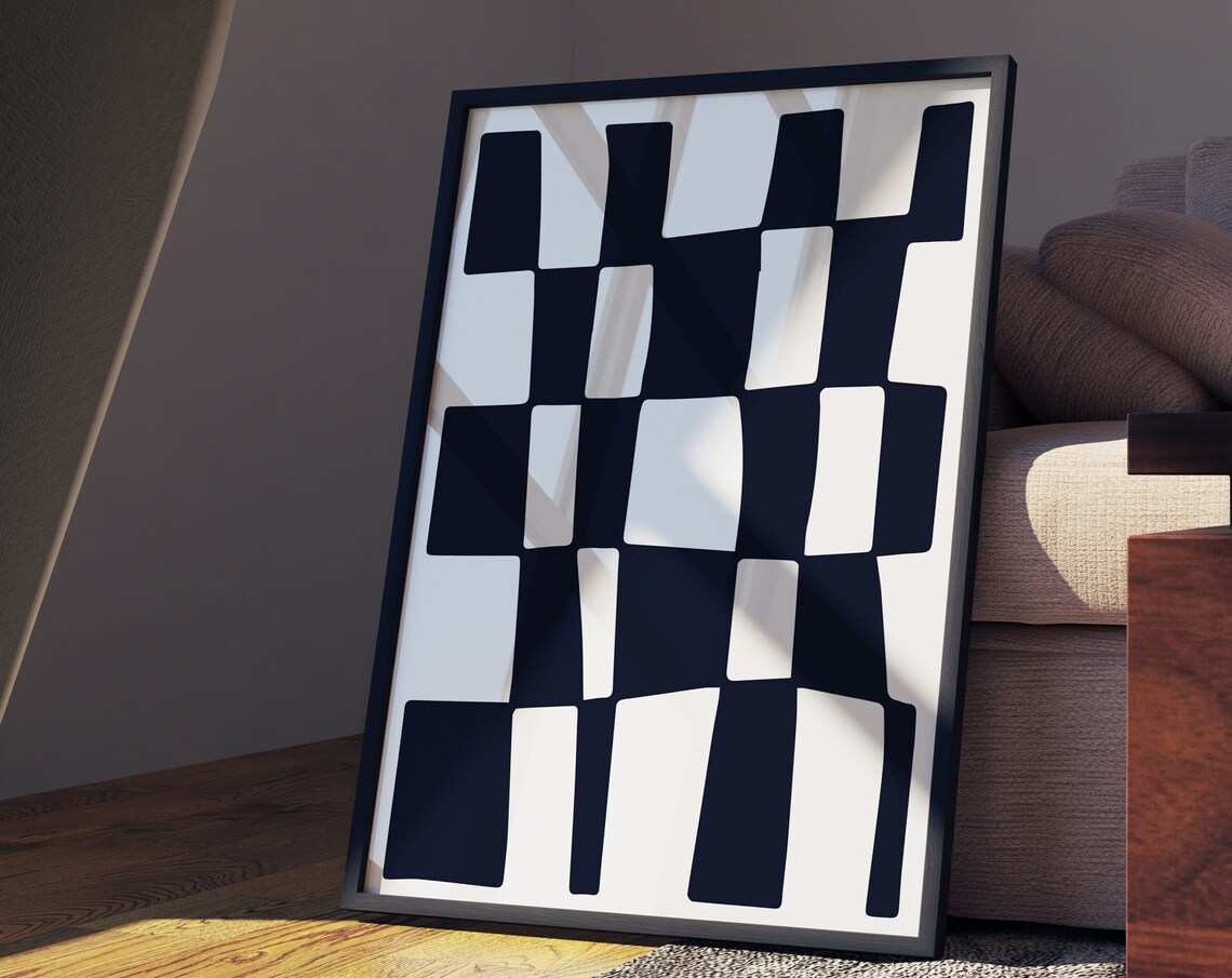 Black Square Abstract, Minimalist Hallway Poster - Image 2