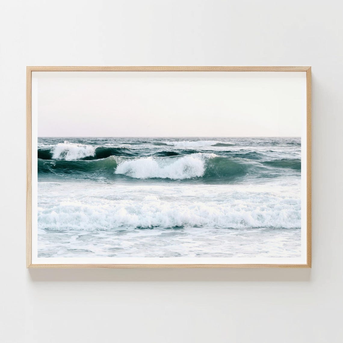 Crashing Ocean Waves Photography Minimalist Beach Wall Poster