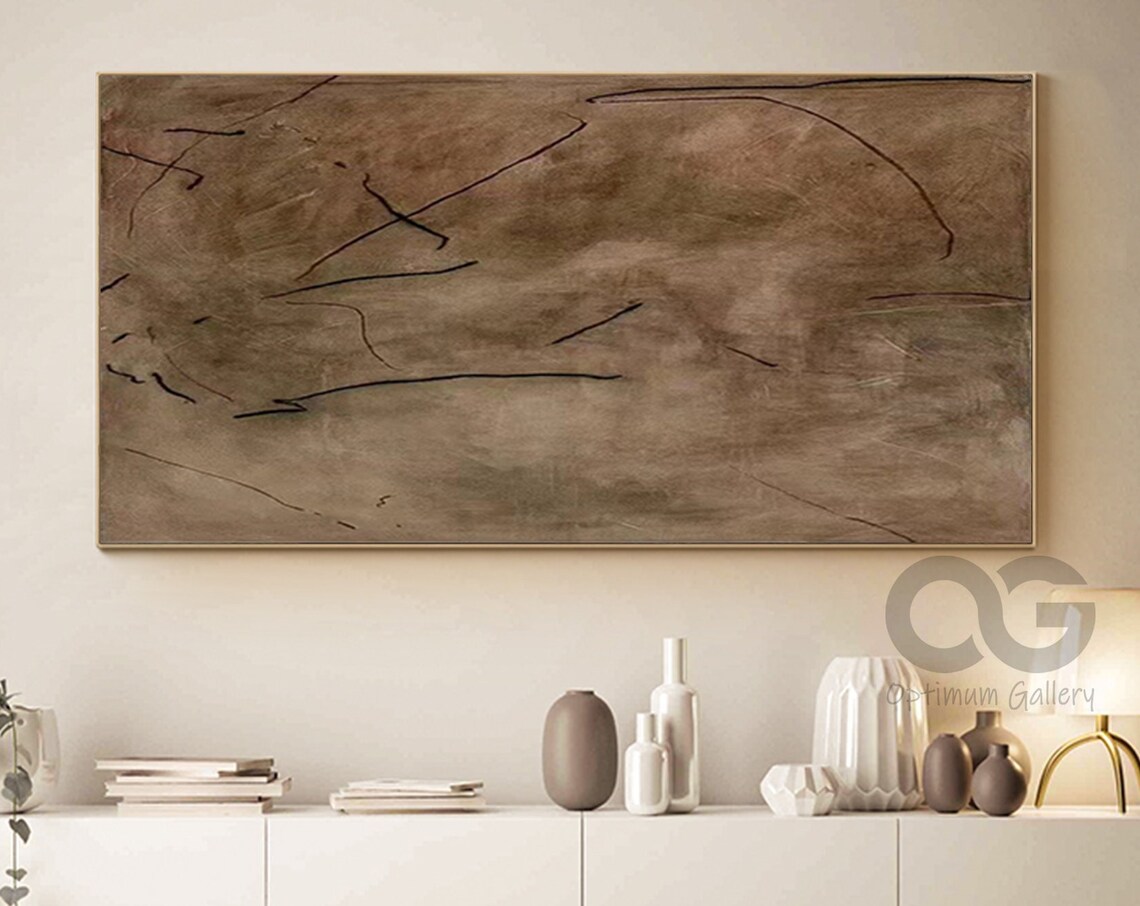 Minimalist Brown Abstract Wall Art Print, Textured - Image 5