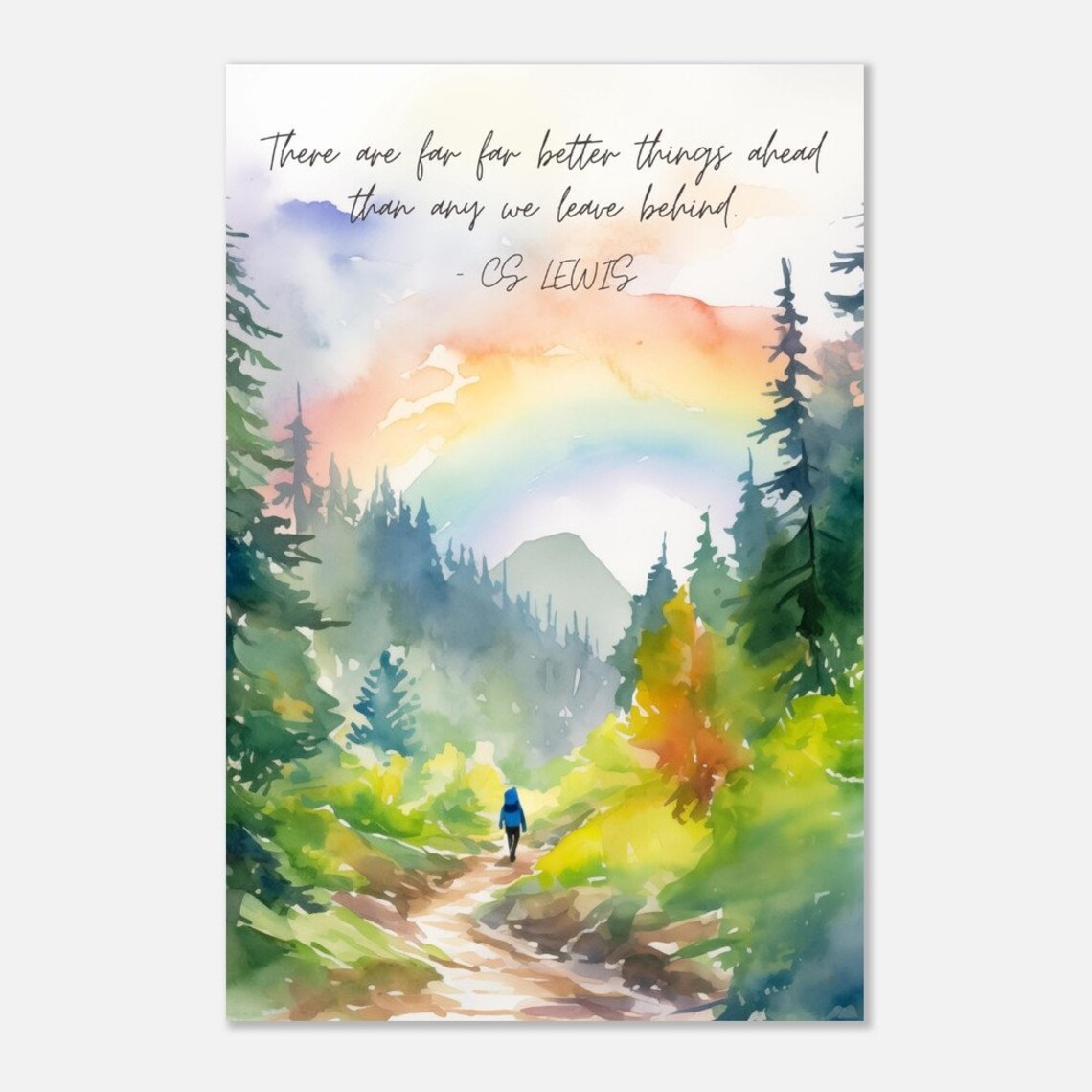 C.S. Lewis Rainbow Watercolor Quote, Art Print - Image 4