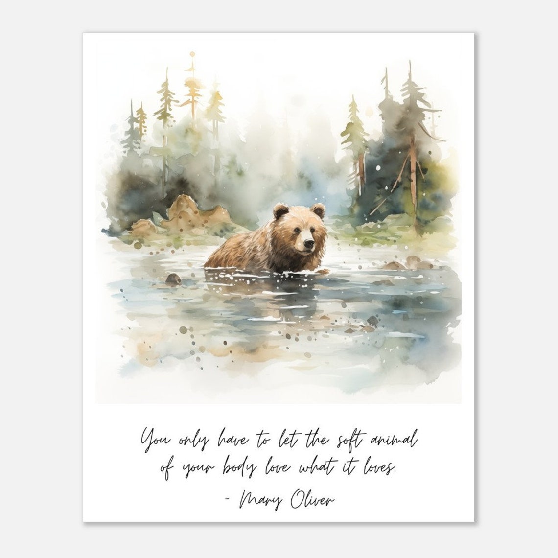 Let The Soft Animal Of Your Body Love What It Loves By Mary Oliver Mary Oliver Print Mary Oliver Poem Mary Oliver Print Poetry Print - Image 3