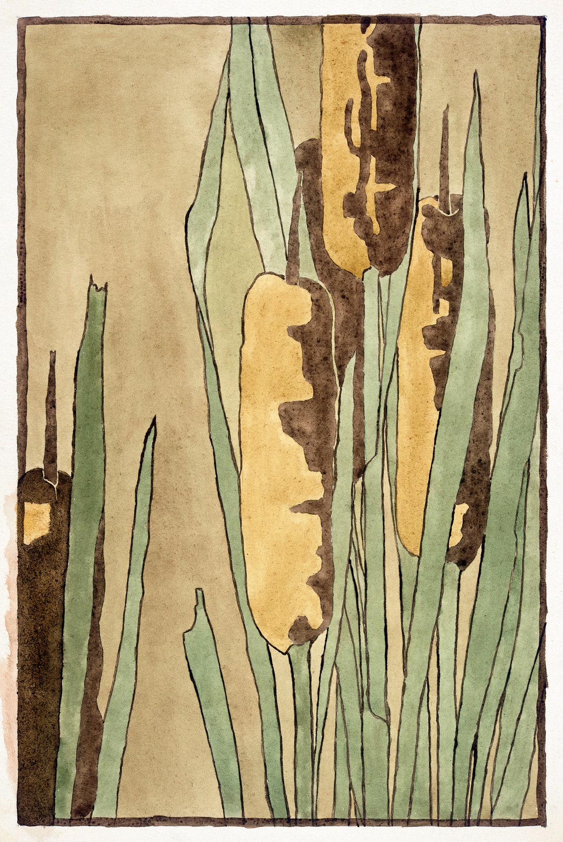 Cattail Vintage Poster, Hannah Borger Overbeck - Image 2