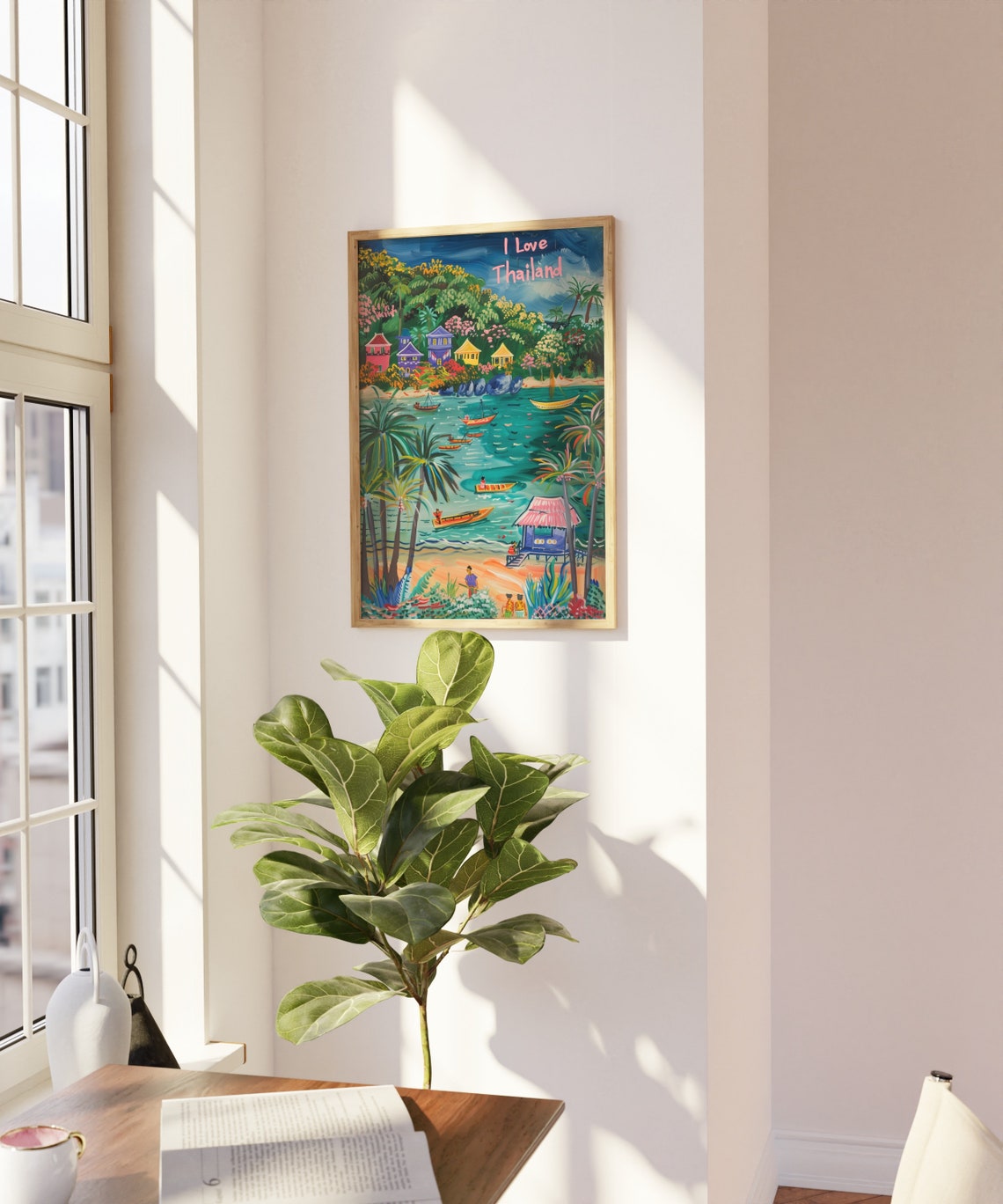 Thailand Travel Poster Thailand Landscape Wall Art Thailand Poster Phuket Travel Art Thailand Art Home Decor Floral Thailand Print - Image 3
