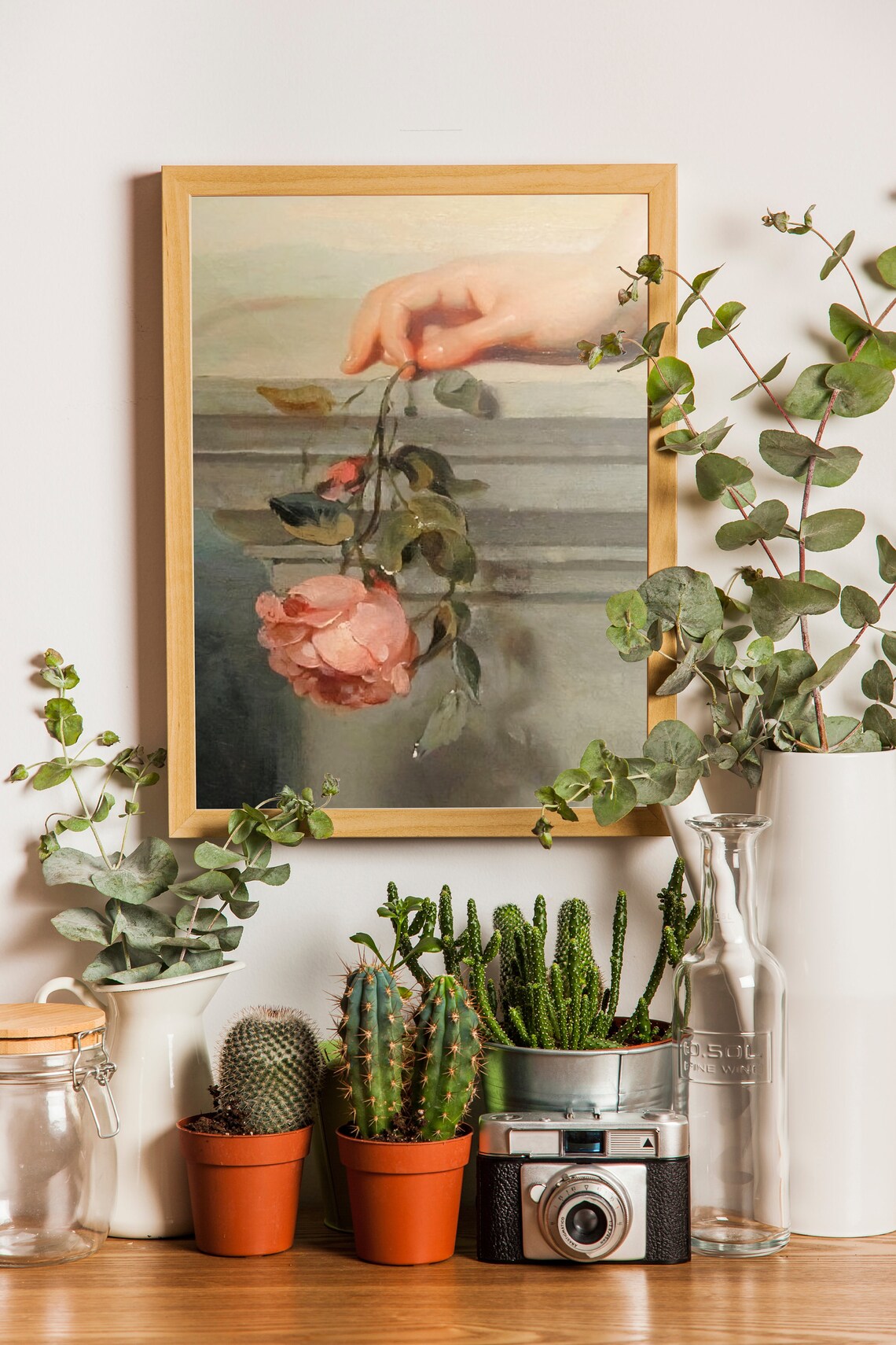 Woman Holding Rose, Romantic Renaissance Art Print - Image 3