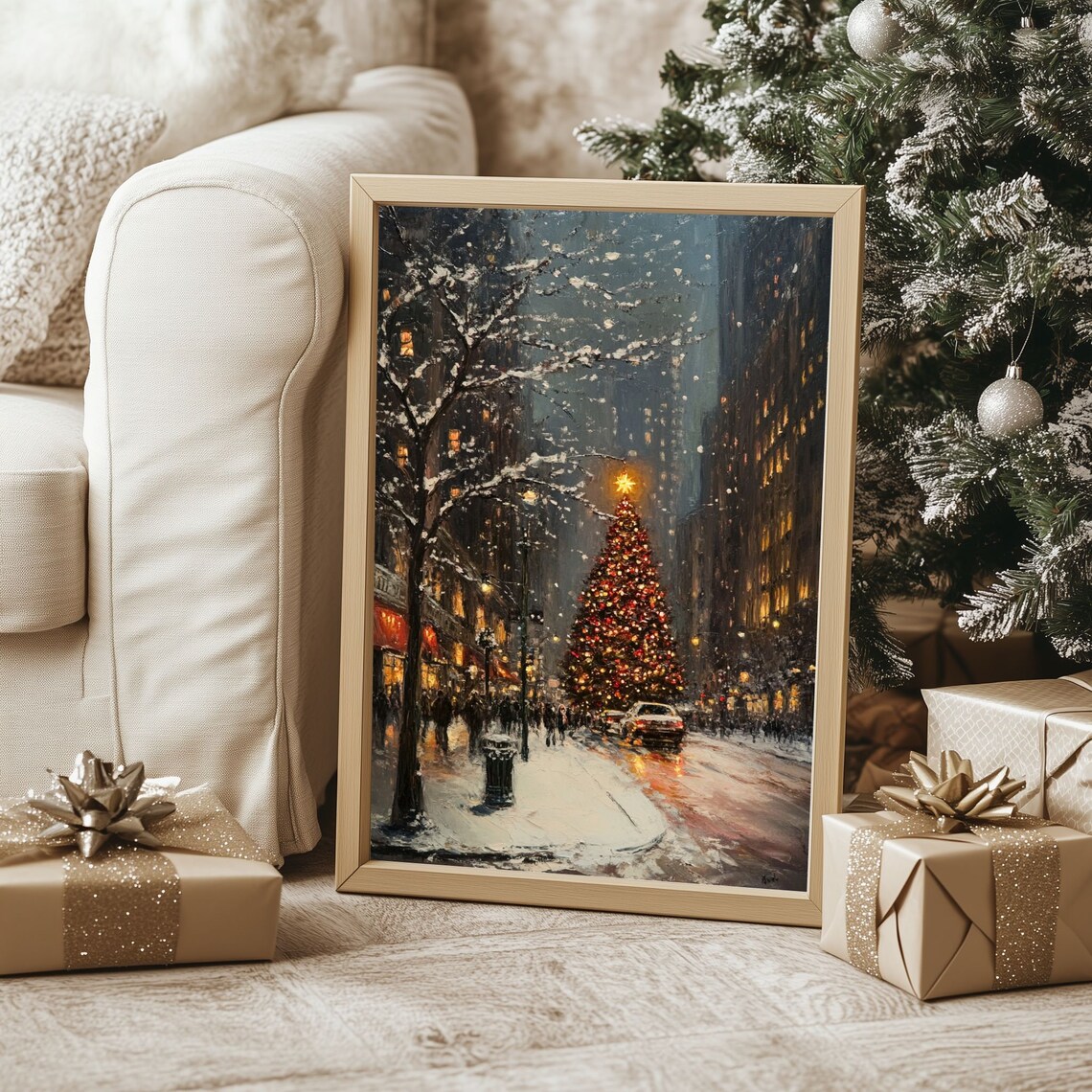 Vintage Christmas In New York Art Print, Winter Decor - Image 4