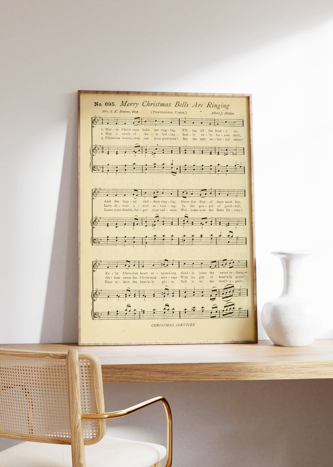 Merry Christmas Bells Are Ringing Vintage Art Print - Image 4