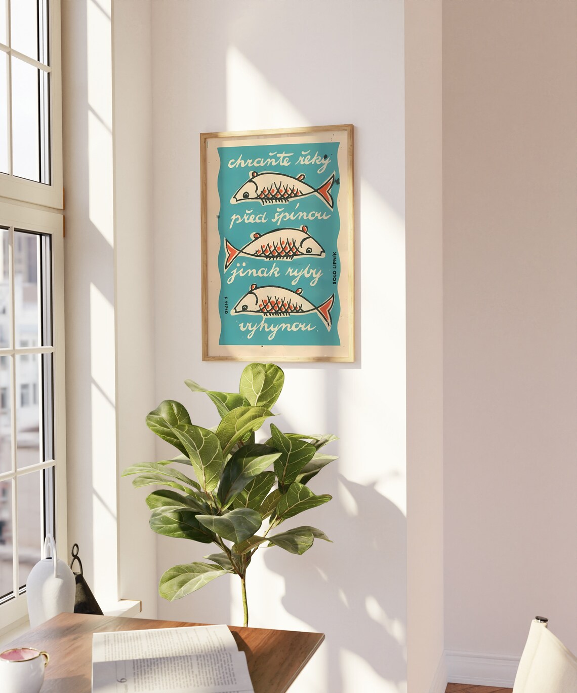 Fish Matchbox Print, Vintage Czech Matchbox Label - Image 3
