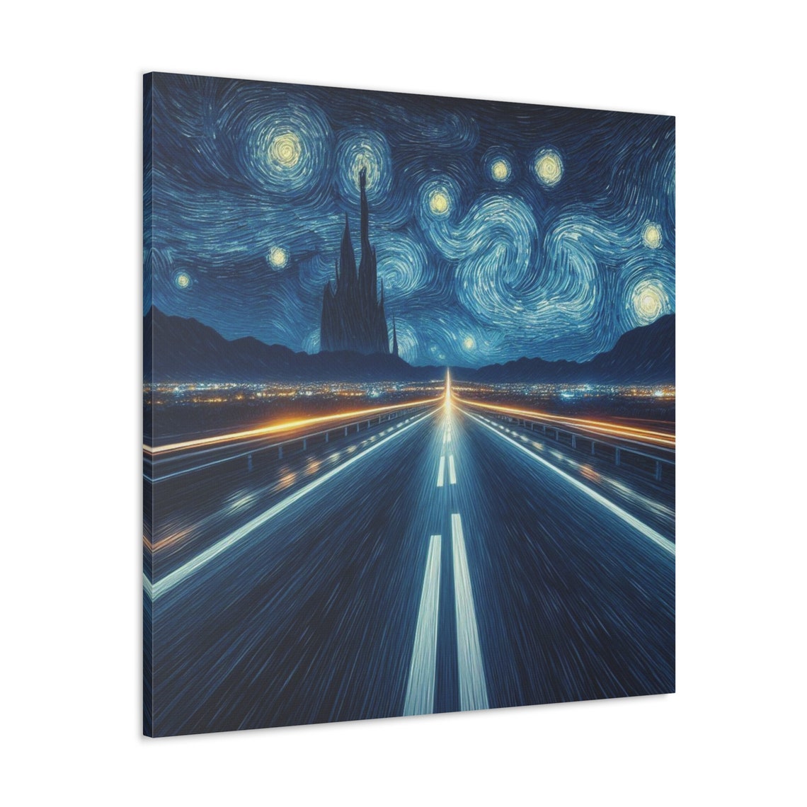 Starry Night Road Print Van Gogh Inspired Artwork Van Gogh Style Starry Sky Road Wall Art Night Sky Art Home Decor - Image 3