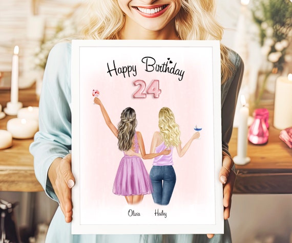 24th Birthday Gift For Her 24 Birthday Gift For Best Friend Bday Gift For Friend 24 Gift For Girl Personalized Gift Happy Birthday Gift 24th
