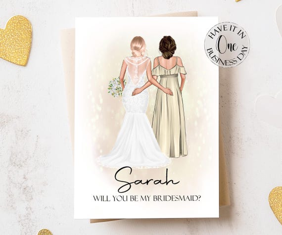 Will You Be My Bridesmaid Card Personalized Bridesmaid Proposal Card Will You Be My Card Maid Of Honor Proposal Asking Bridesmaids