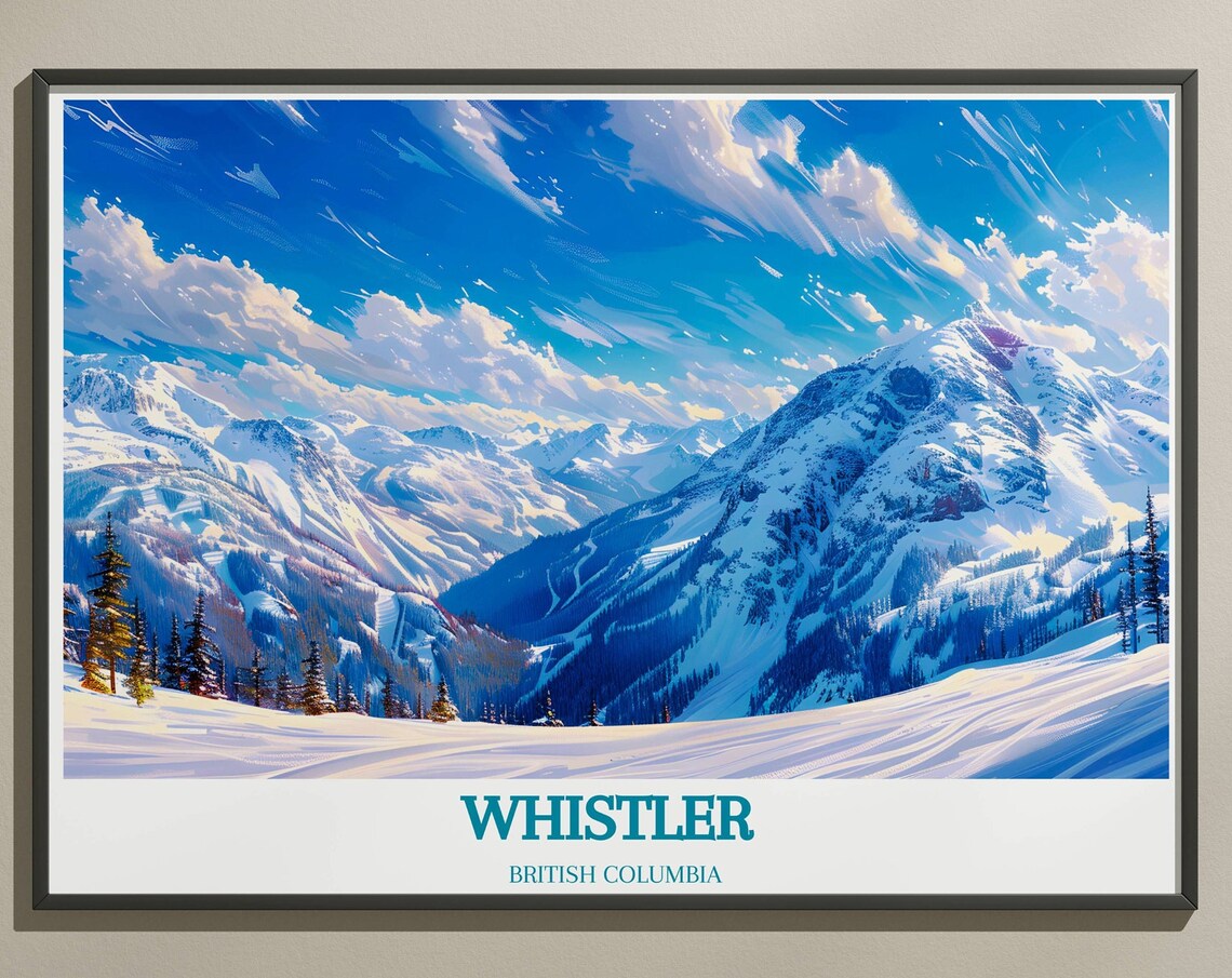 Whistler British Columbia Snowy Peak Panorama Alpine View Poster