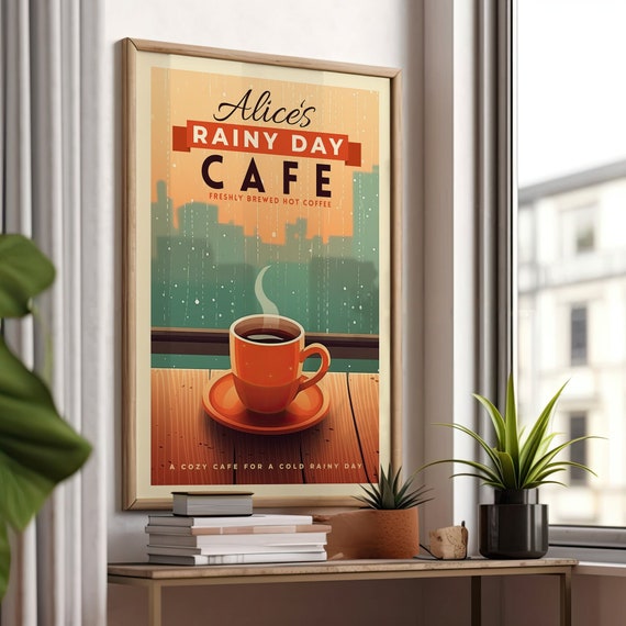 Custom Coffee Cafe Print Trendy Wall Art Print Coffee Poster Cozy Wall Decor Art Cafe Poster Gift