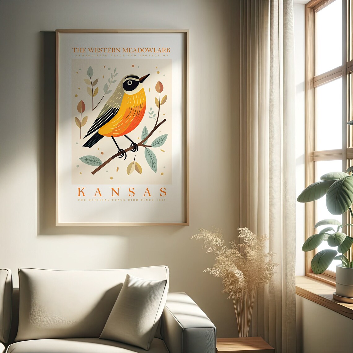 Kansas State Bird Meadowlark Art Print