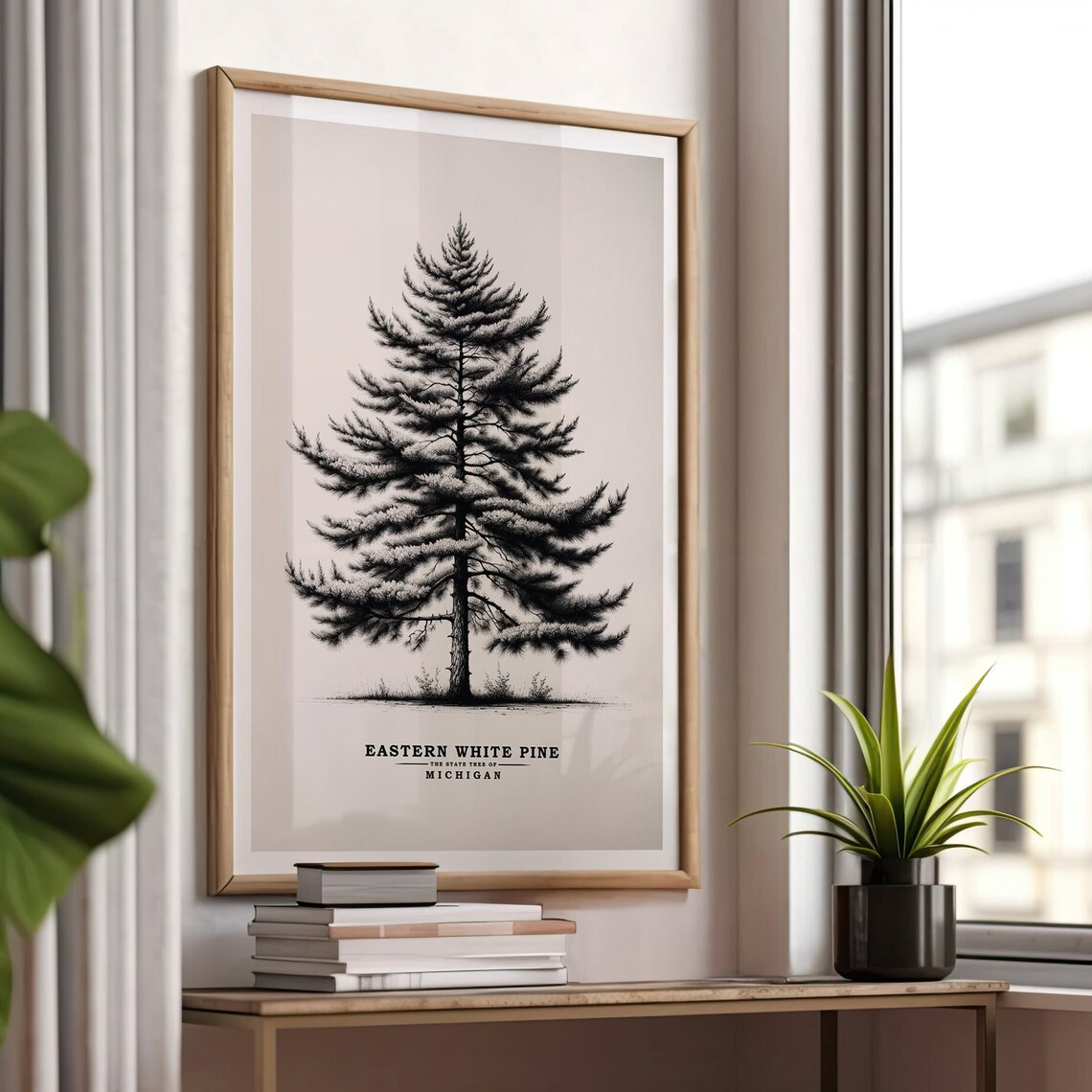 Michigan Eastern White Pine Vintage Sketch Poster