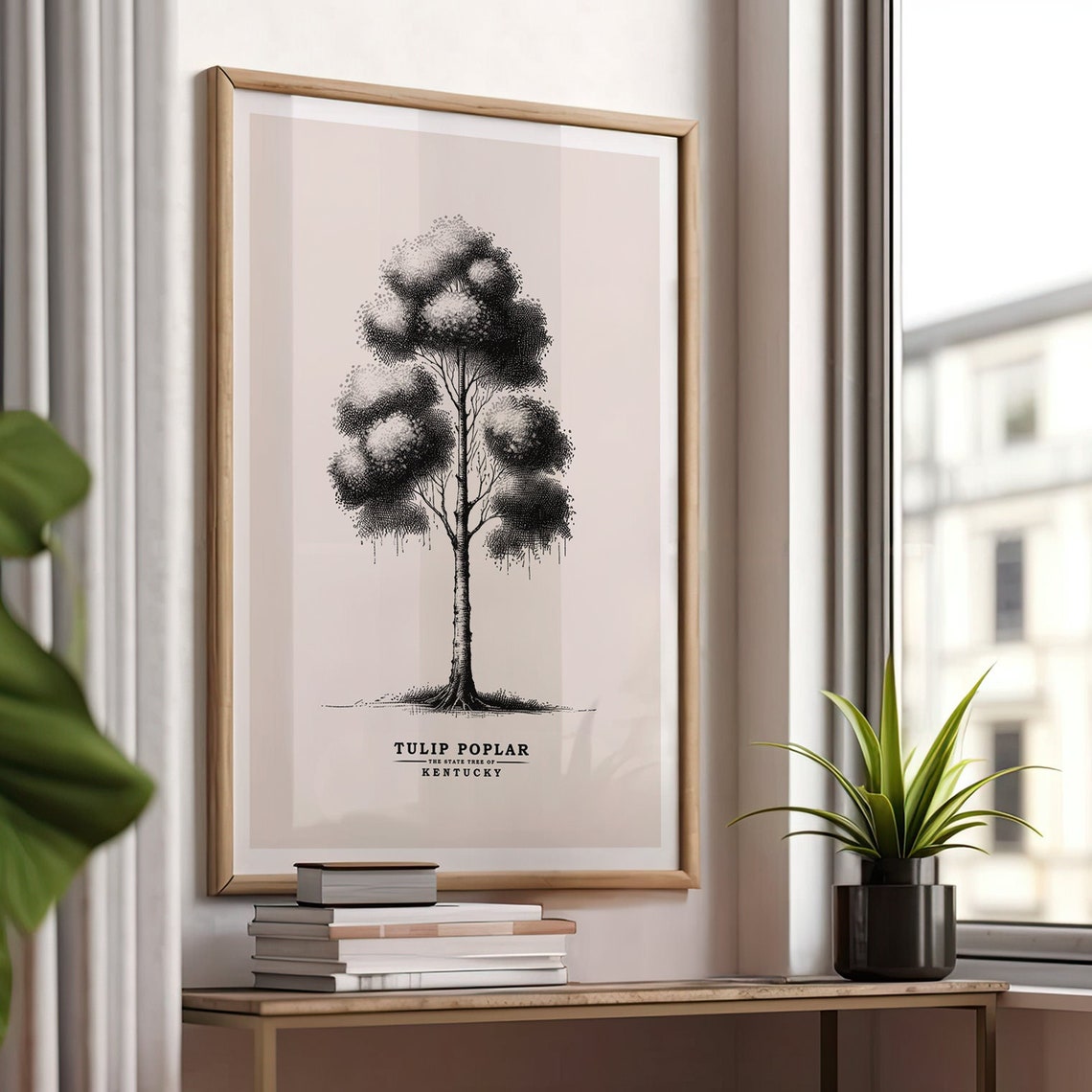 Tulip Poplar Kentucky State Tree Vintage Botanical Sketch Poster