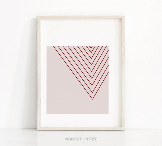 Wall Art Abstract Modern Minimalist Print Instant Art Geometric Art Print Modern Bedroom Art Blush Pink Wall Art