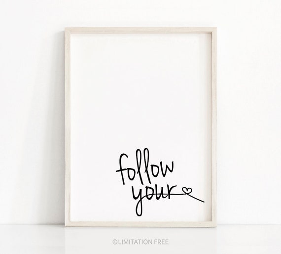 Inspirational Quote Typography Art Print, Black and White