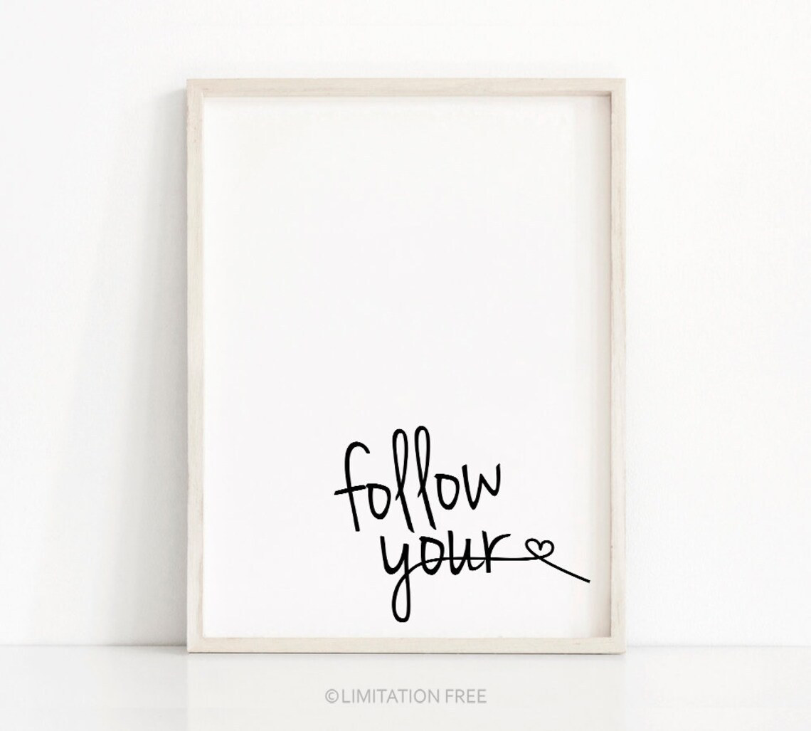 Inspirational Quote Typography Art Print, Black and White