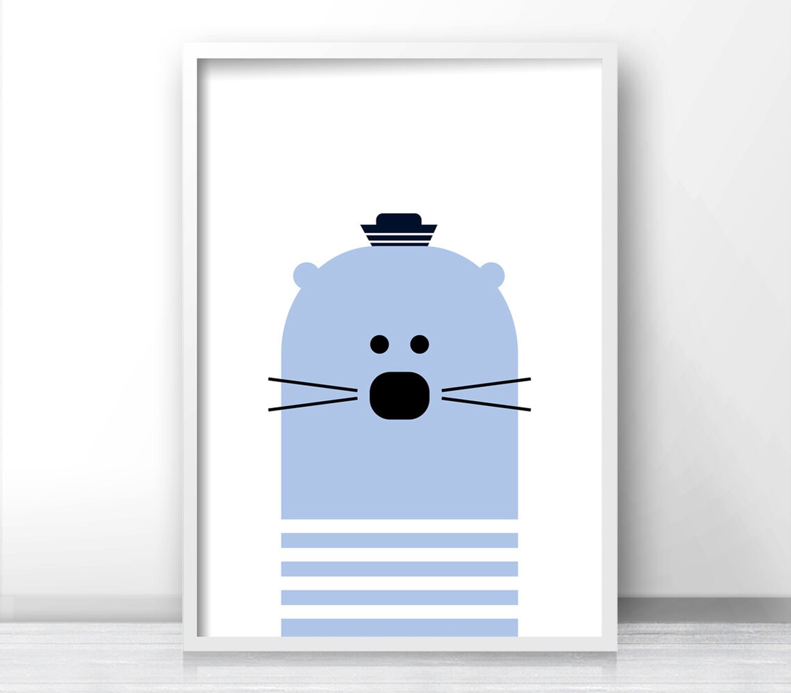 Seal Animal Nursery Art Print, Kids Room Decor - Image 2