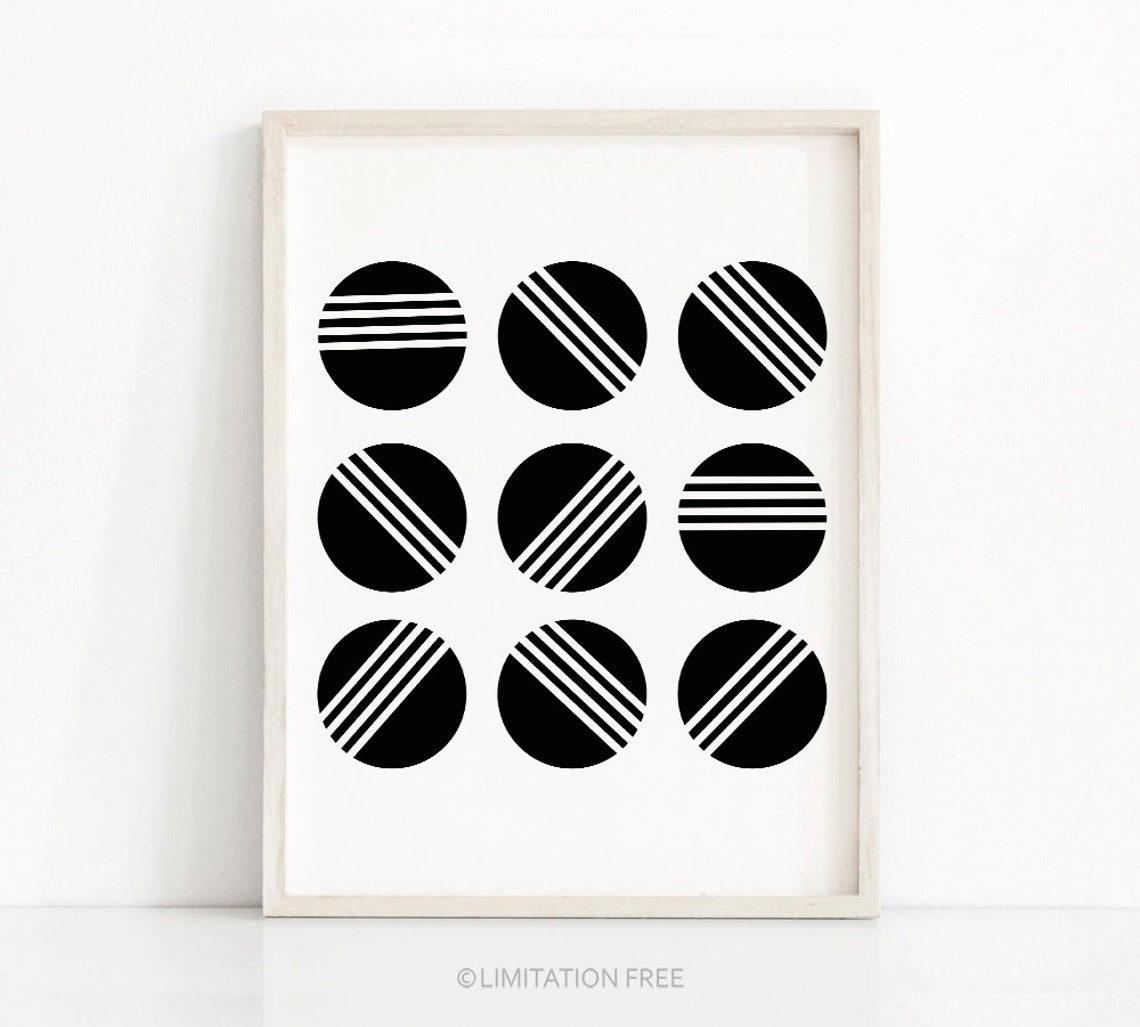 Instant Art Abstract Print Black And White Wall Art Modern Abstract Art Print Print Geometric Art