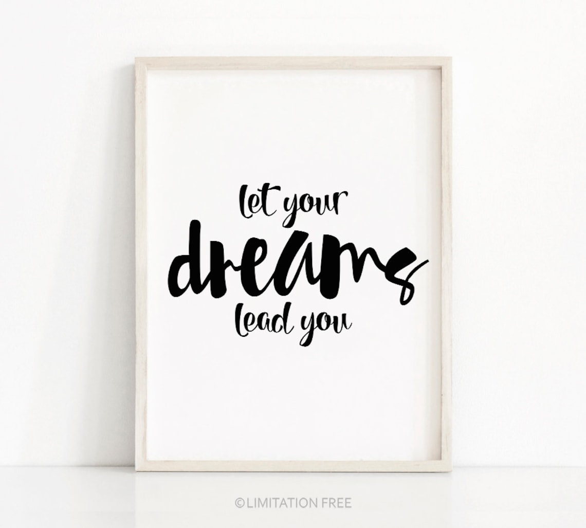 Inspirational Quote Typography Wall Art Print