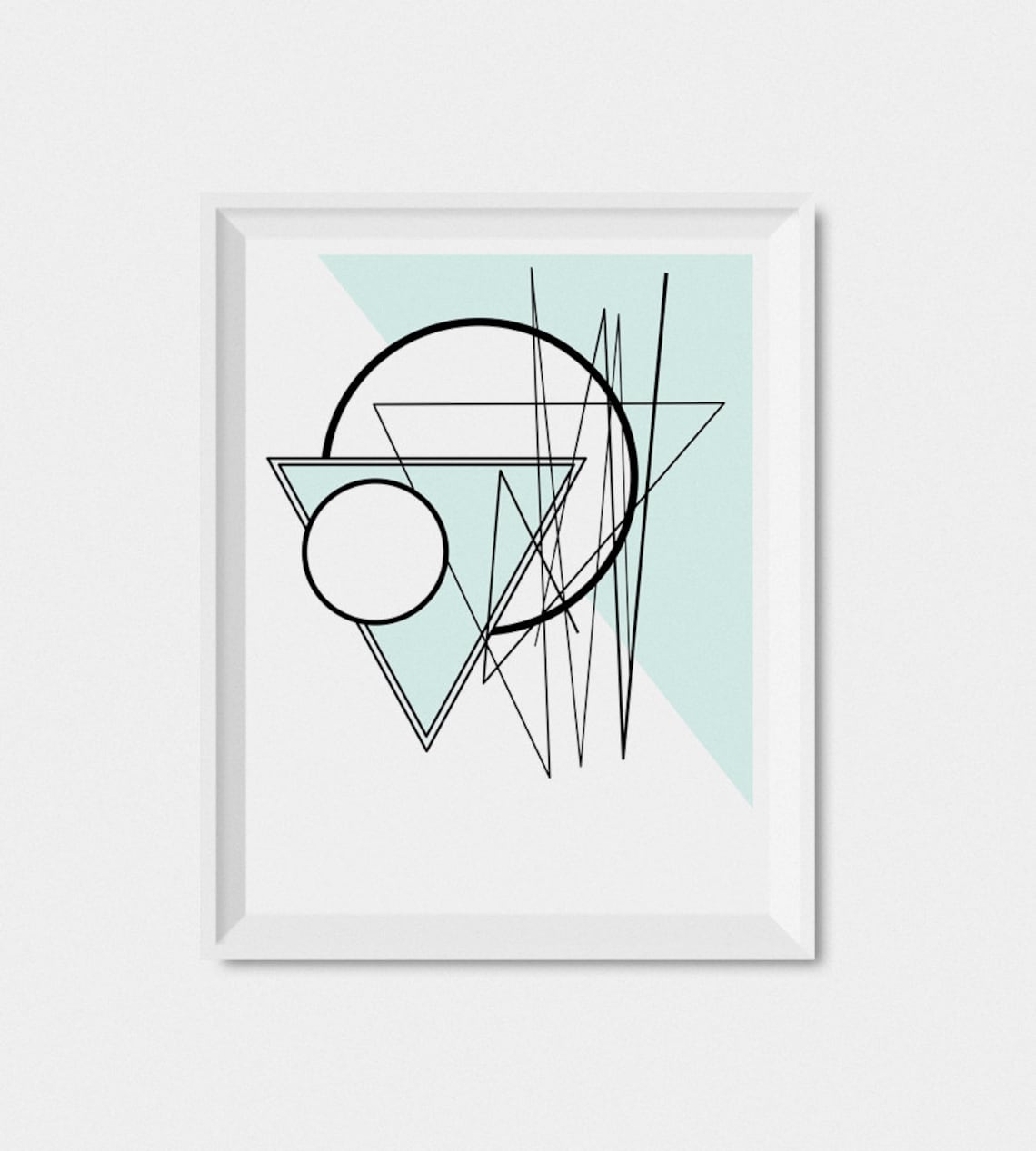 Abstract Geometric Art Print, Mint Green Decor - Image 2