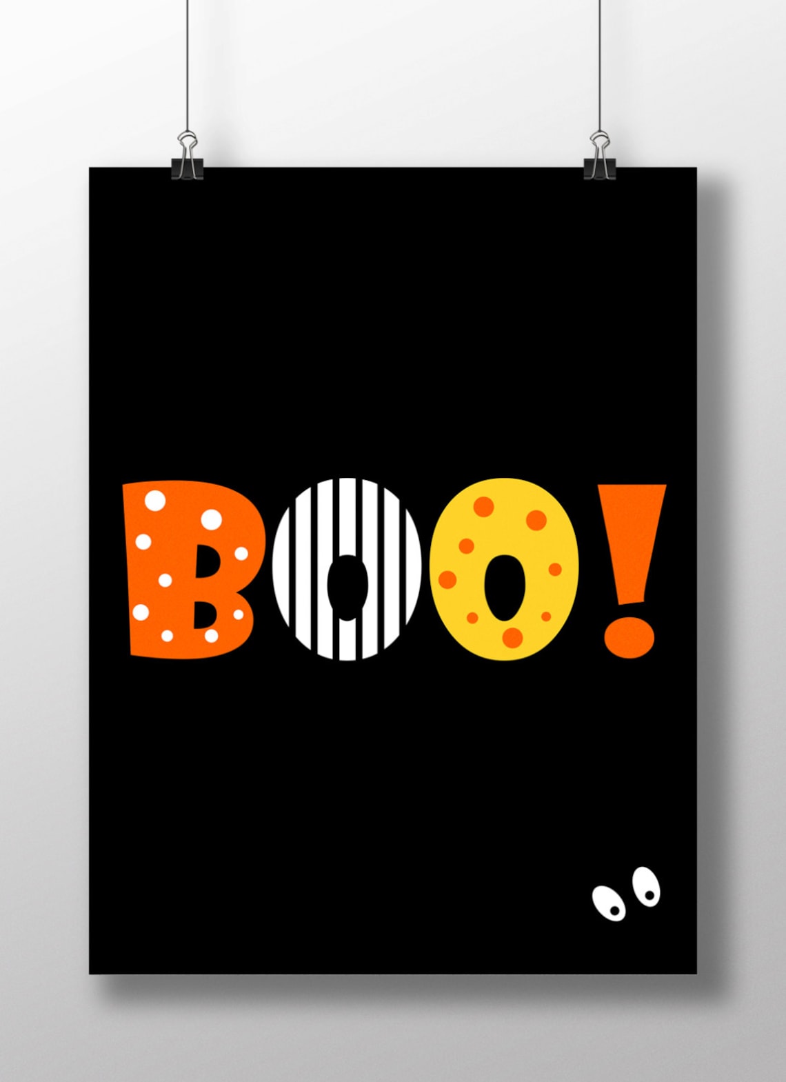 Halloween Boo Sign Poster, Halloween Wall Decor - Image 2