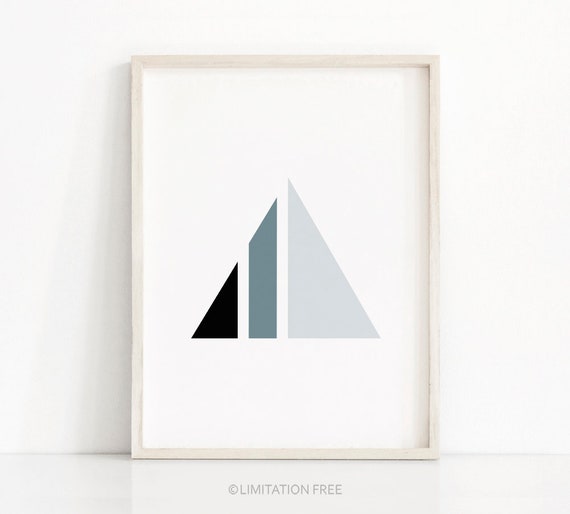 Geometric Abstract Art Print, Minimalist Modern