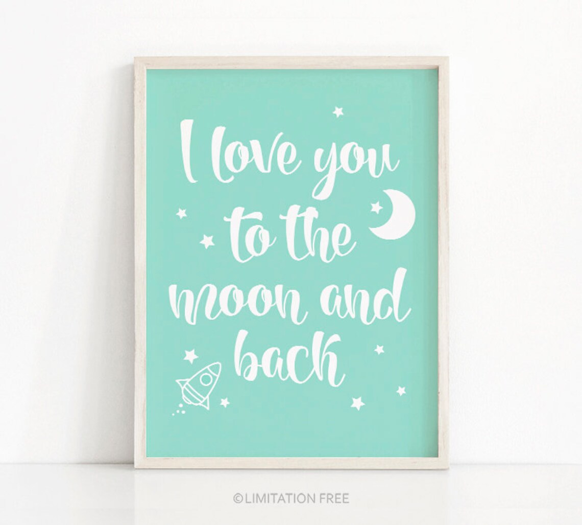 Moon And Stars Nursery Quote, Gender Neutral Art Print - Image 4