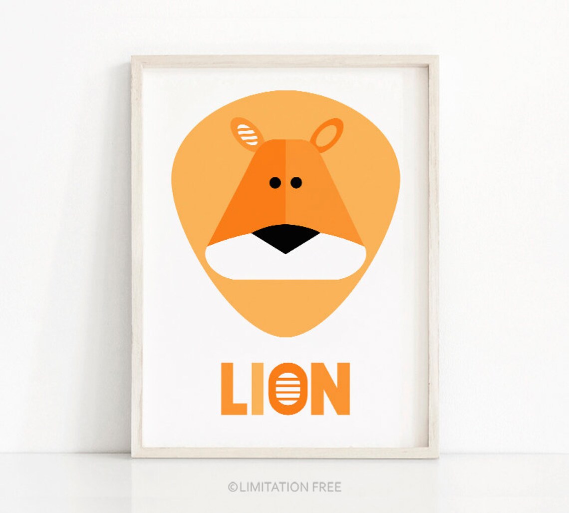 Lion Nursery Animal Art Print, Kids Room Decor - Image 4